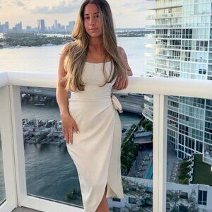 Tulip Hem Midi Wrap Dress